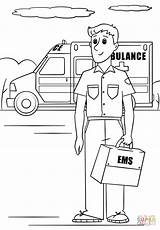 Paramedic Coloring Pages Printable Community Ambulance Ems Helpers People Workers Template Print Sheets Kids Emergency Drawing Books Printables Professions Toddler sketch template