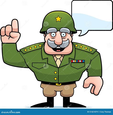 cartoon military general talking stock vector illustration  helmet