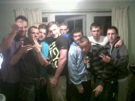 bunch of chavs at a council house in some fucking place