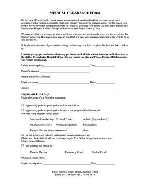 fillable medical clearance letter   document blanks  submit