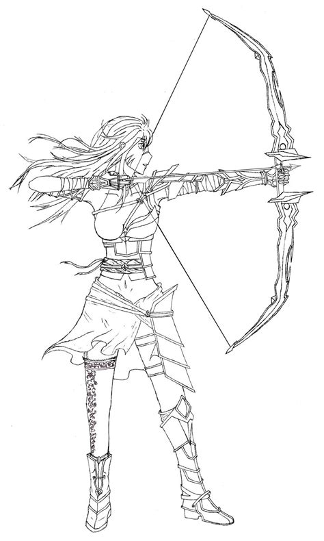 female archer coloring pages