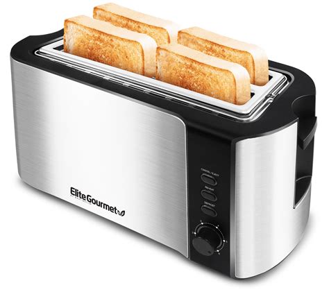 elite gourmet stainless steel  slice long slot toaster qvccom