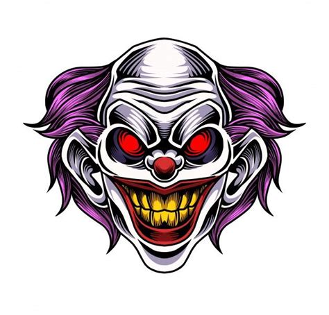 monster clown vector premium  scary clowns evil clowns evil clown tattoos logo
