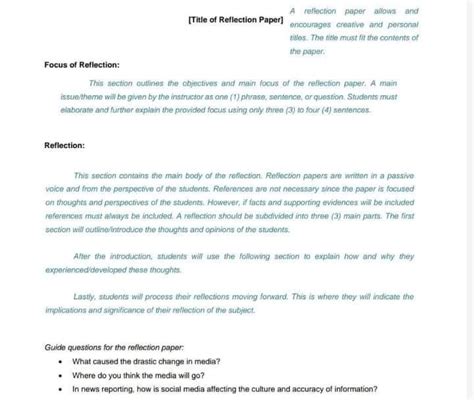 solved  reflection paper   title  reflection cheggcom