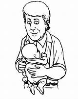 Dad Baby Coloring Holding Pages sketch template