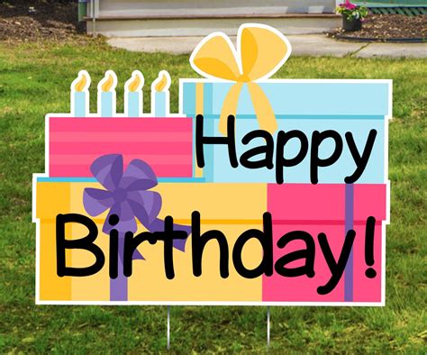 happy birthday yard sign  gifts cake personalized  kate
