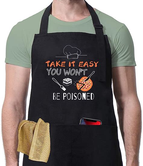 Qipnvy Funny Grilling Apron For Men Take It Easy You Won