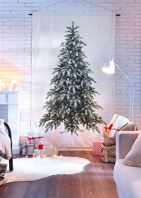 gordijn dennenboom  stuk witgroen bpc living koop  bonprixnl kerstboom kerst