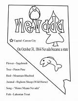 Nevada Coloring Pages State Map Color Symbols Printable Template Getcolorings sketch template