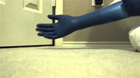 long blue latex gloves youtube
