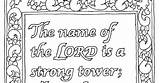Coloring Name Strong Tower Lord Pages Proverbs sketch template