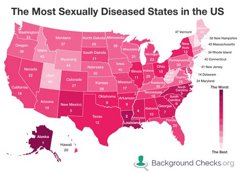 these are the u s states with the most and least stds 22 words