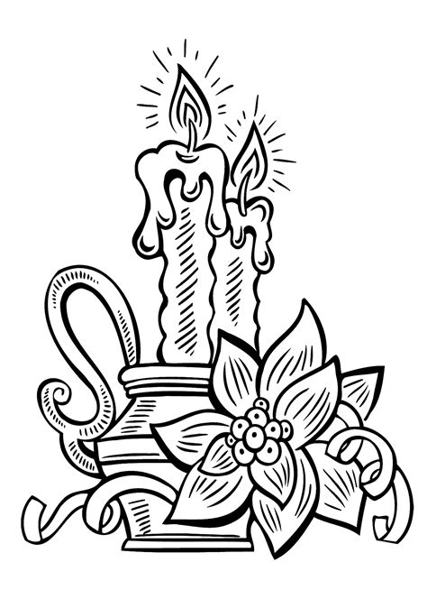christmas candle coloring pages  kids printable  coloring