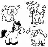 Coloring Pages Animals Farm Animal Kids sketch template