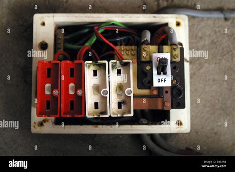 style consumer unit electrical wire fuse box stock photo royalty