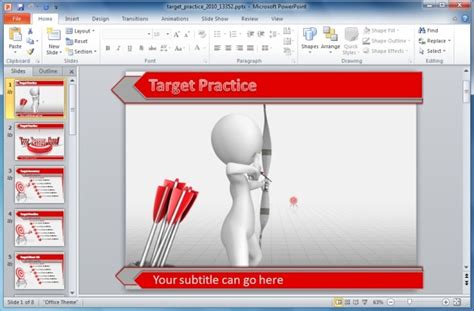 animated target template  powerpoint