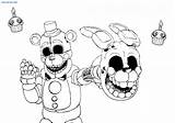 Freddy Nights Coloring Fnaf Animatronic Terrible Hare sketch template
