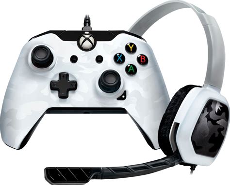 pdp wired  afterglow lvl chat headset controller  pc  xbox  camo white   na