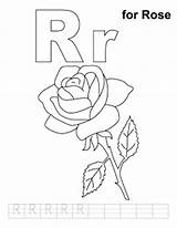 Rose Coloring Letter Pages Alphabet Rr Printable Printablee Color Via sketch template