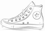 Shoes Converse Coloring Pages Printable Clothes Categories sketch template