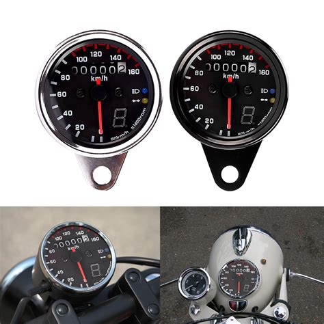 motorcycle speedometer tachometer gauge  led backlight universal  moto  instruments