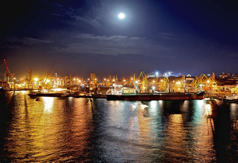 port  odessa ukraine  night rpics