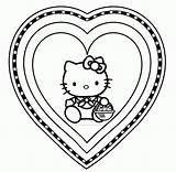 Kitty Hello Coloring Pages Valentine Valentines St Book Colouring Popular Happy sketch template