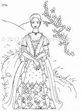 Coloring Pages Embroidery Patterns Kids Color Woman Adult Printable Gown Ball Colouring Books Fashion Book Girls Sheets Choose Board Costume sketch template