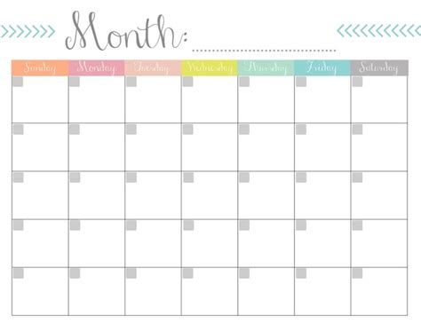 monthly calendar  printable monthly schedule template calendar