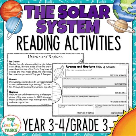 solar system reading comprehension passages  activities year