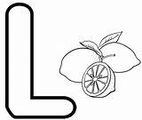 Letter Lemon Coloring Pages Materials Learning Simple sketch template