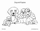 Puppies Coloring Dog Dogs Animals Groups sketch template