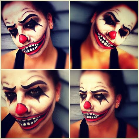 scary clown makeup ideas  pinterest scary clown face