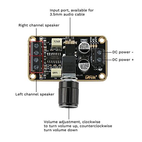 audio amplifier board drok ww mini amplifier board pam dc  digital stereo power amp