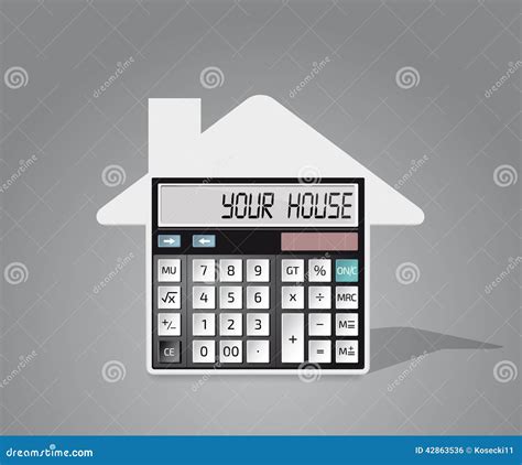 calculator die een huis kopen vector illustratie illustration  rente financien