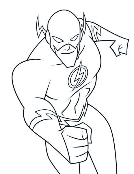 kid flash coloring pages pictures