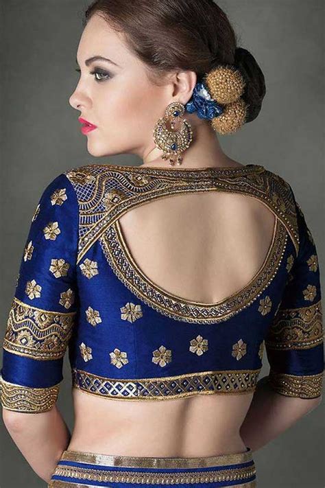 15 Different Embroidery Blouse Designs For Back Neck Blouses