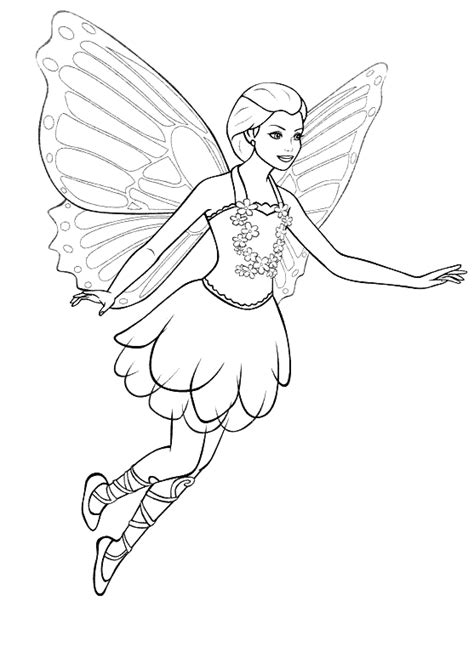 coloring page kind fairy butterfly