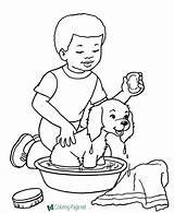 Coloring Pages Dogs Dog Bath Sheets Print Time sketch template