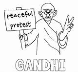 Gandhi Mahatma sketch template