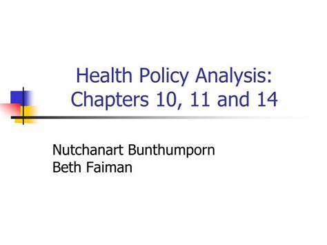 health policy analysis chapters     powerpoint