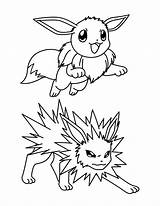 Pokemon Coloring Pages Advanced Jolteon Eevee Printable Sheets Evolutions Choose Board sketch template