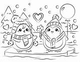 Coloring Pages Penguin Couple Cute Valentines St Penguins Printable Print Two Sheets Winter Couples Categories Drawing Disney Crafts Template Game sketch template