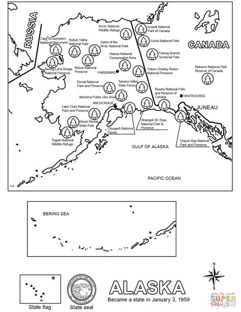 map  alaska coloring page  printable coloring pages