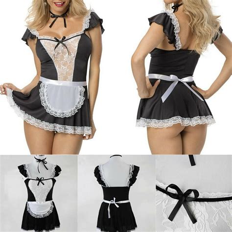 sexy woman french maid cosplay costume fancy dress uniform outfits