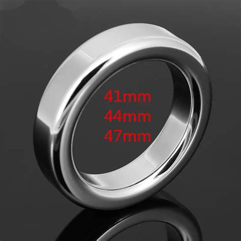 Size 41 44 47mm Male Metal Cock Ring 9mm Thicken Stainless Steel Penis