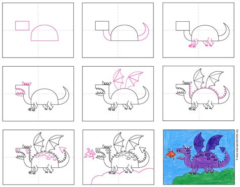 easy   draw  dragon tutorial  easy dragon coloring page art