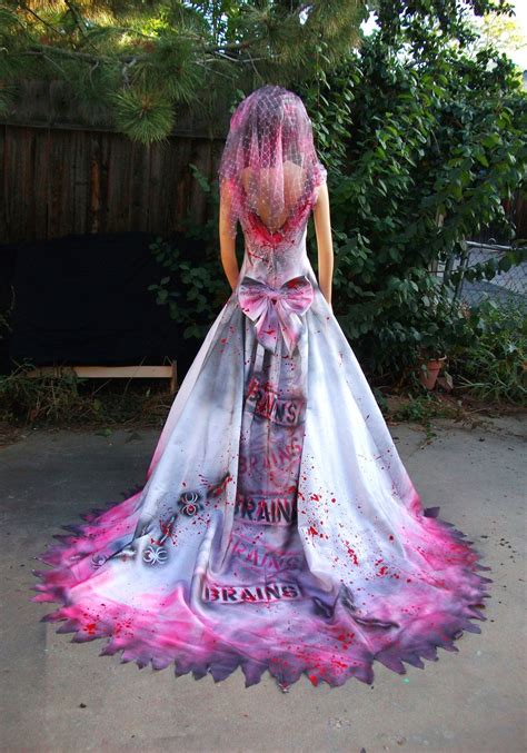 pink brains undead zombie bride prom queen debutante costume etsy zombie bride dead bride