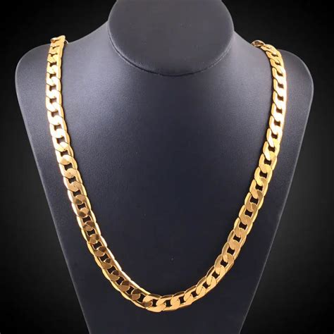design men fashion gold colour mm chain necklacewomen vintage