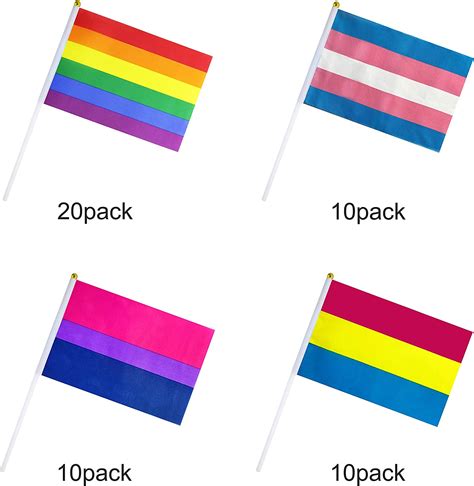 50 pack rainbow gay pride flag small mini transgender